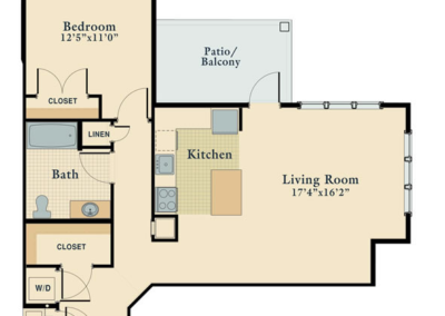 One Bedroom Corner Unit