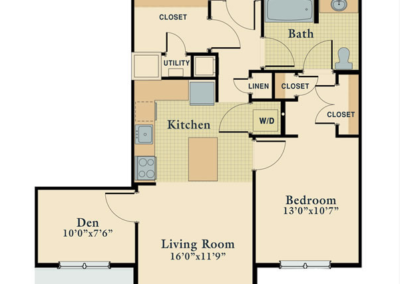 One Bedroom Den Unit